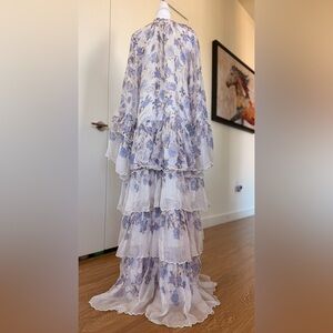 Floral Maxi Dress in Purple and Cream